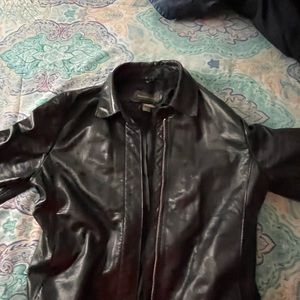 Womens medium banana republic leather coat